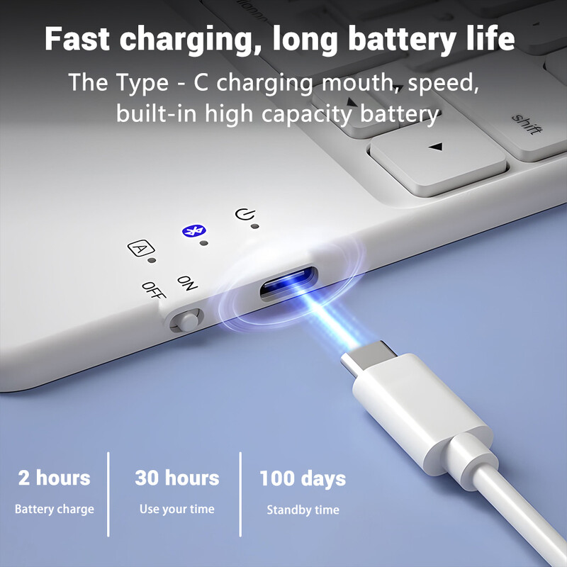 Πληκτρολόγιο Bluetooth 11 ιντσών για iPad Πληκτρολόγιο ποντίκι για IOS Android Windows Tablet Samsung Xiaomi Ισπανικό Κορεάτικο Ρωσικό πληκτρολόγιο