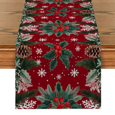 Decorat pentru Sufragerie de Crăciun pentru Sufragerie Fulgi de zăpadă Alearde de masă roșii Accesorii și Decor Petreceri