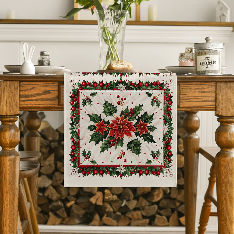 Decorat pentru Sufragerie de Crăciun pentru Sufragerie Fulgi de zăpadă Alearde de masă roșii Accesorii și Decor Petreceri