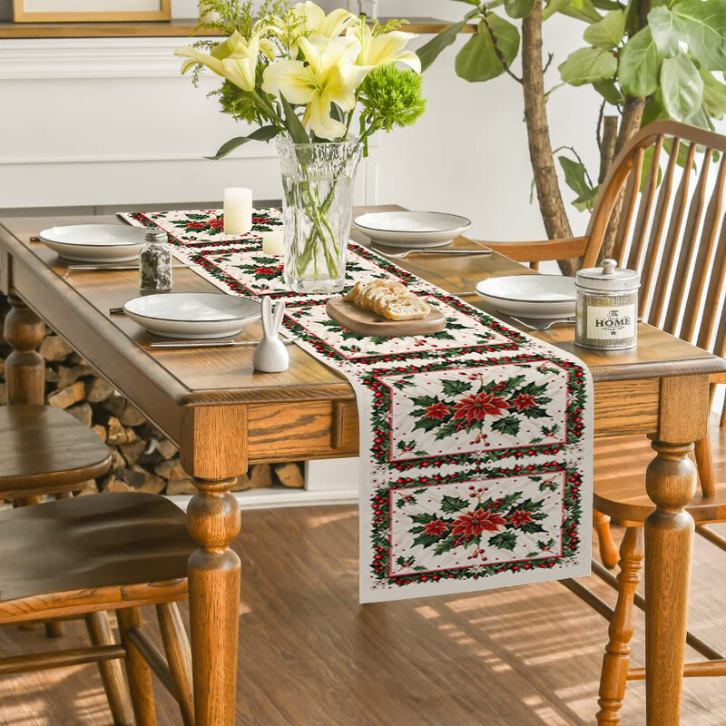 Decorat pentru Sufragerie de Crăciun pentru Sufragerie Fulgi de zăpadă Alearde de masă roșii Accesorii și Decor Petreceri