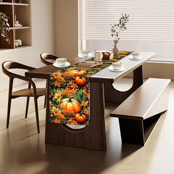 Φθινοπωρινό Pumpkin Floral Table Runner Ιδανικό για διακόσμηση των Ευχαριστιών και του Halloween, ιδανικό για αγροικία, κουζίνα και τραπεζαρία