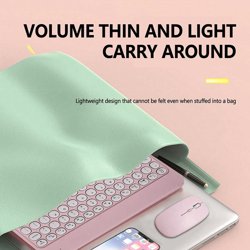 Tiha retro mini bežična tipkovnica s okruglim šeširom kompatibilna s iPad računalom telefonom tabletom