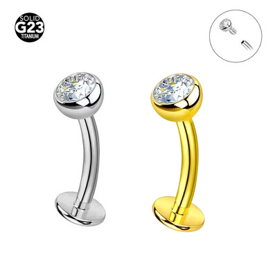 1 ΤΕΜ. 14G /16G G23 Titanium και τα δύο Εσωτερικό νήμα για διάτρηση αφαλού Fire Opal απλό δαχτυλίδι με κοιλιά Cz γυαλιστερό Snap Belly Piercing