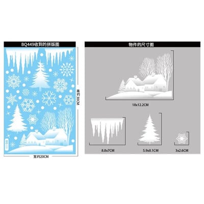 Karácsonyi téli hópehely matricák Mikulás karácsony fa ága ablak Üvegmatrica Boldog karácsonyt dekoráció Boldog új évet 2025