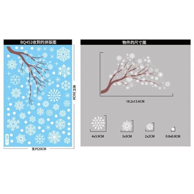 Karácsonyi téli hópehely matricák Mikulás karácsony fa ága ablak Üvegmatrica Boldog karácsonyt dekoráció Boldog új évet 2025