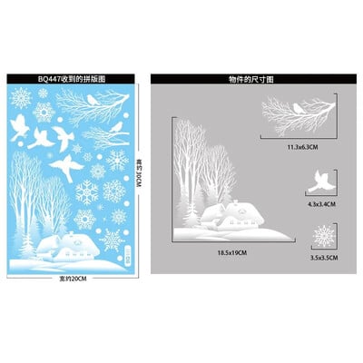 Karácsonyi téli hópehely matricák Mikulás karácsony fa ága ablak Üvegmatrica Boldog karácsonyt dekoráció Boldog új évet 2025