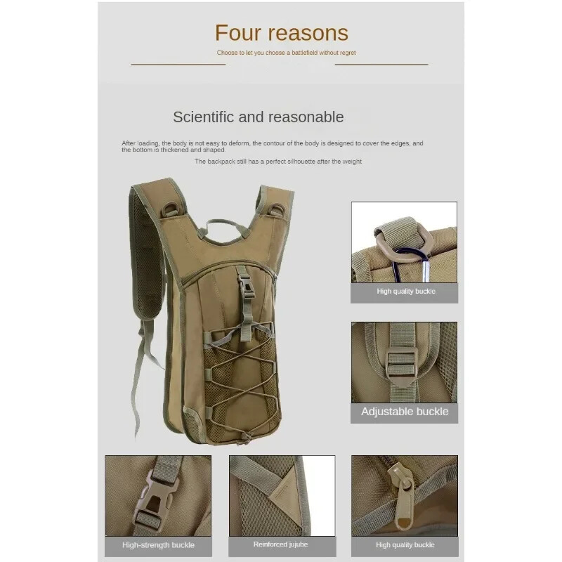 Taktički hidratacijski ruksak za van, muška vodootporna torba, 3L torba za vodu, planinarenje, biciklizam, penjanje, lov