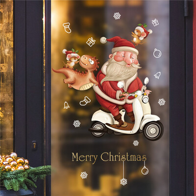 Új karácsonyi dekorációs ablakmatricák Mikulás ajándékok Boldog karácsonyt Tükörmatrica Karácsonyfa ablaküveg matrica Újév 2024