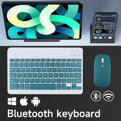 Bezvadu tastatūra ipad Mini Pro Bluetooth Teclado priekš Samsung Xiaomi Huawei spāņu franču portugāļu arābu Krievija ivrita