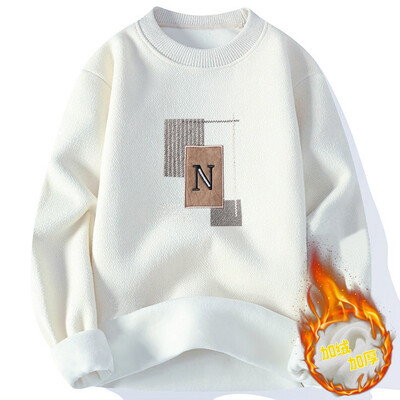 Ležerni muški zadebljani muški pulover s okruglim izrezom Jesen i zima Nove zgodne pletene majice dugih rukava širokog kroja