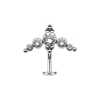 Tükör polírozás ASTM F136 lebegő titán Bling köldökgyöngy klaszter előlap készlet haspiercing ékszer rúd gyűrűk