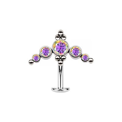 Tükör polírozás ASTM F136 lebegő titán Bling köldökgyöngy klaszter előlap készlet haspiercing ékszer rúd gyűrűk