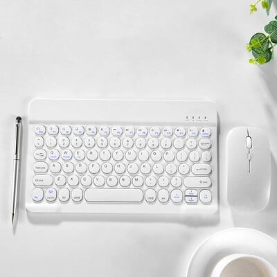 Tastatură și mouse Bluetooth pentru tabletă, telefon, laptop Tastatură universală reîncărcabilă fără fir de 10 inchi pentru iPad Pro Air 2024