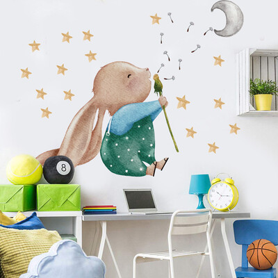 Χαριτωμένο ροζ κουνέλι αγάπη μπαλόνι Αυτοκόλλητα τοίχου Σπασμένη αφίσα τοίχου Τέχνη τοίχου Αυτοκόλλητα Αυτοκίνητο Διακόσμηση παιδικού δωματίου Μπομπονιέρες τοιχογραφίες