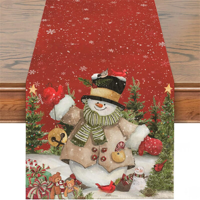 Коледна маса Runner Merry Christmas Decorations For Home 2024 Cristmas Table Flag Cover Navidad Noel Gift Нова година Покривка