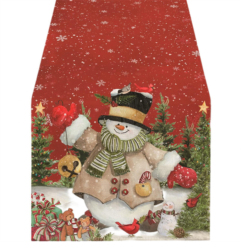 Коледна маса Runner Merry Christmas Decorations For Home 2024 Cristmas Table Flag Cover Navidad Noel Gift Нова година Покривка