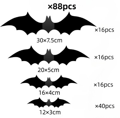 3D Stereoscopic PVC Negru Autocol de perete Liliac Decorare de Halloween Înfricoșător Păianjen DIY Autocolant Partie Bântuita Casa Decorat Suporturi