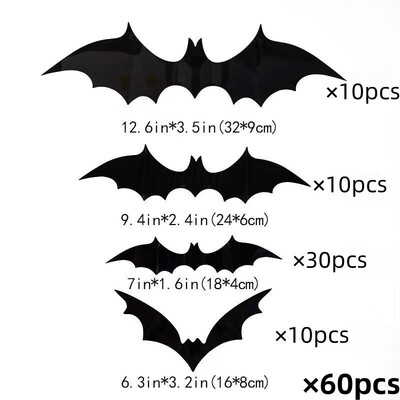 3D Stereoscopic PVC Negru Autocol de perete Liliac Decorare de Halloween Înfricoșător Păianjen DIY Autocolant Partie Bântuita Casa Decorat Suporturi