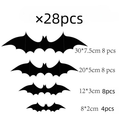 3D Stereoscopic PVC Negru Autocol de perete Liliac Decorare de Halloween Înfricoșător Păianjen DIY Autocolant Partie Bântuita Casa Decorat Suporturi