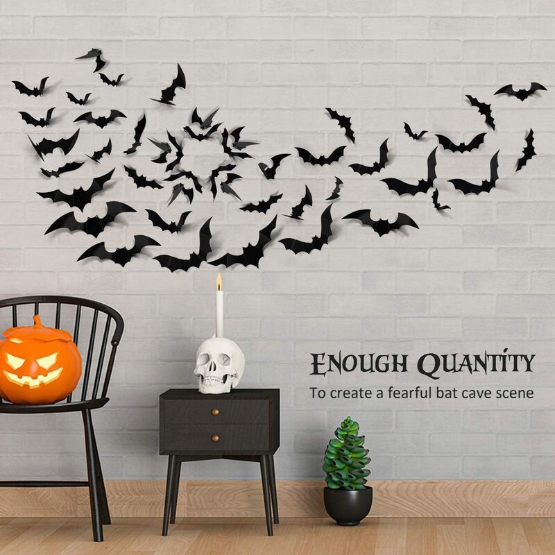 3D Stereoscopic PVC Negru Autocol de perete Liliac Decorare de Halloween Înfricoșător Păianjen DIY Autocolant Partie Bântuita Casa Decorat Suporturi