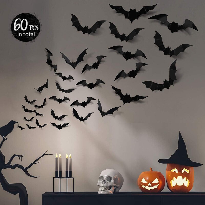 3D Stereoscopic PVC Negru Autocol de perete Liliac Decorare de Halloween Înfricoșător Păianjen DIY Autocolant Partie Bântuita Casa Decorat Suporturi