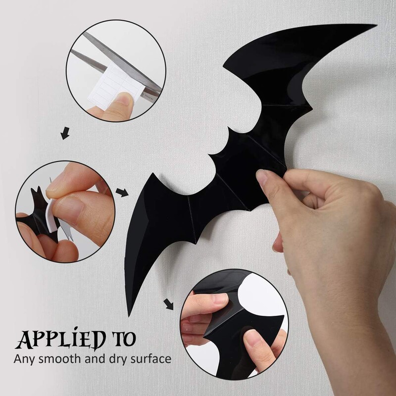 3D Stereoscopic PVC Negru Autocol de perete Liliac Decorare de Halloween Înfricoșător Păianjen DIY Autocolant Partie Bântuita Casa Decorat Suporturi