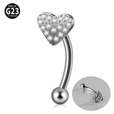 Δαχτυλίδι φρυδιών Titanium Cz Σκουλαρίκι με κοιλιά Δαχτυλίδι Rook Daith Piercing Vertical Labret Lip Jewelry Ear Tragus Helix Stud Jewelry