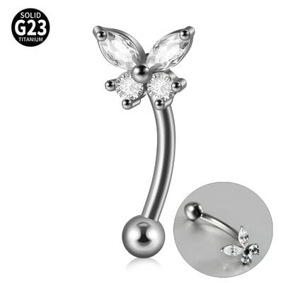 Δαχτυλίδι φρυδιών Titanium Cz Σκουλαρίκι με κοιλιά Δαχτυλίδι Rook Daith Piercing Vertical Labret Lip Jewelry Ear Tragus Helix Stud Jewelry