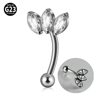 Δαχτυλίδι φρυδιών Titanium Cz Σκουλαρίκι με κοιλιά Δαχτυλίδι Rook Daith Piercing Vertical Labret Lip Jewelry Ear Tragus Helix Stud Jewelry