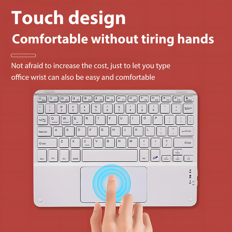 Bezdrôtová klávesnica CASEPOKE Touchpad pre Android IOS Huawei Xiaomi Tablet iPad Pro Air Mini kórejská ruská španielska klávesnica