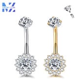 1 kom. F136 Titan Dvobojni suncokret s kamenom Nokat za pupak G23 Titan Popularni modeli Nakit za piercing