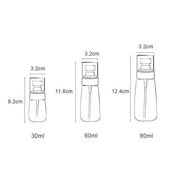 1PCS 30/60/80/100ml преносима бутилка от пяна, празна помпа, прозрачна бутилка, лосион, шампоан, дозатор, горещи бутилки за многократно пълнене