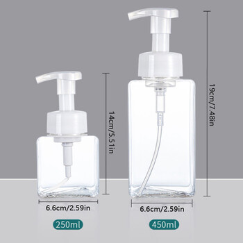 250/450ml Mousse Facial Cleanser Foam Dispenser Plastic Pump Bottles Mini Empty Bottle Refillable For Travel Cleaning Cosmetics