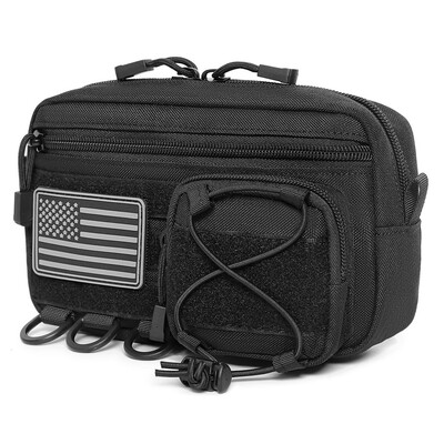 Tactical Molle Pouch Vízszintes adminisztrátori táska elülső húzózsinóros zsebbel EMT tasak EDC Utility Orgaznier táska kültéri vadásztáska