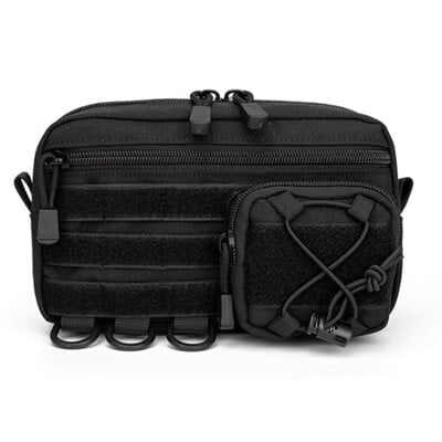 Tactical Molle Pouch Οριζόντια τσάντα διαχειριστή με μπροστινή τσέπη με κορδόνι περίσφιξης EMT Pouch EDC Utility Orgaznier Τσάντα για υπαίθρια τσάντα κυνηγιού