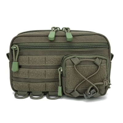 Tactical Molle Pouch Οριζόντια τσάντα διαχειριστή με μπροστινή τσέπη με κορδόνι περίσφιξης EMT Pouch EDC Utility Orgaznier Τσάντα για υπαίθρια τσάντα κυνηγιού