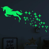1 Σετ Glow in Dark Stars Αυτοκόλλητα Glowing Unicorn Αυτοκόλλητο Οροφής Φωτεινά αυτοκόλλητα τοίχου για παιδικό κρεβάτι Δώρο γενεθλίων για πάρτι