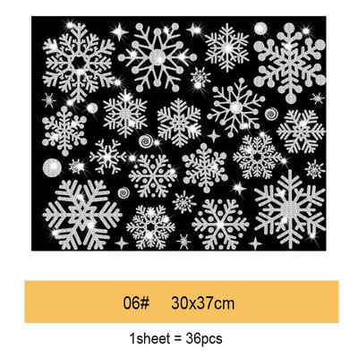 Tapet de Anul Nou Crăciun sclipici Autocolant fereastră fulg de zăpadă Autocolante electrostatice de perete fulg de zăpadă Uși Decor de sticlă Decalcomanii