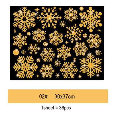Tapet de Anul Nou Crăciun sclipici Autocolant fereastră fulg de zăpadă Autocolante electrostatice de perete fulg de zăpadă Uși Decor de sticlă Decalcomanii
