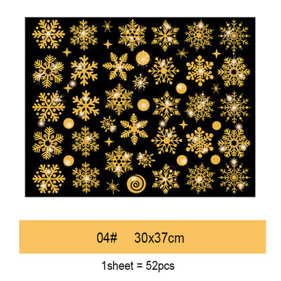 Tapet de Anul Nou Crăciun sclipici Autocolant fereastră fulg de zăpadă Autocolante electrostatice de perete fulg de zăpadă Uși Decor de sticlă Decalcomanii