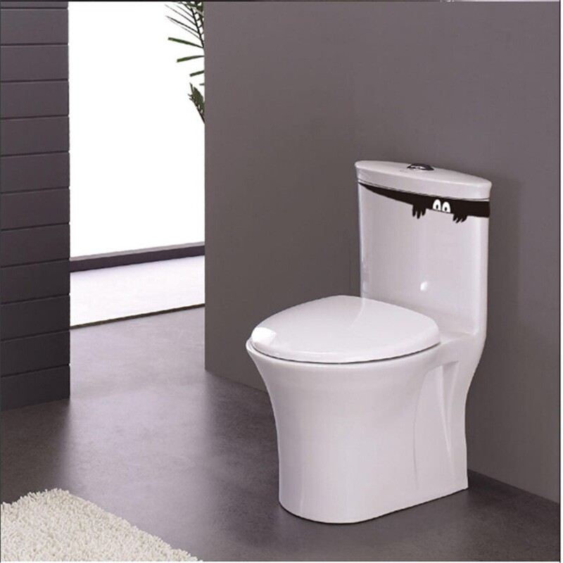 Vicces barkács fali matrica WC-ülőke matricák Peep Monster mosdókagyló fürdőszoba PVC aranyos rajzfilm matrica eltávolítható lakberendezés