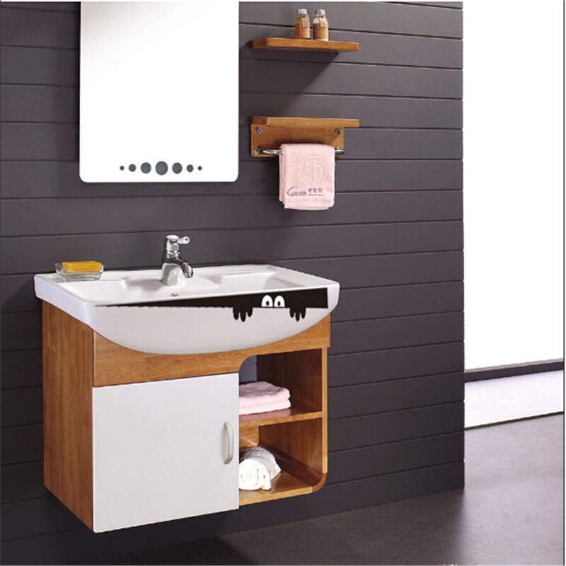 Vicces barkács fali matrica WC-ülőke matricák Peep Monster mosdókagyló fürdőszoba PVC aranyos rajzfilm matrica eltávolítható lakberendezés