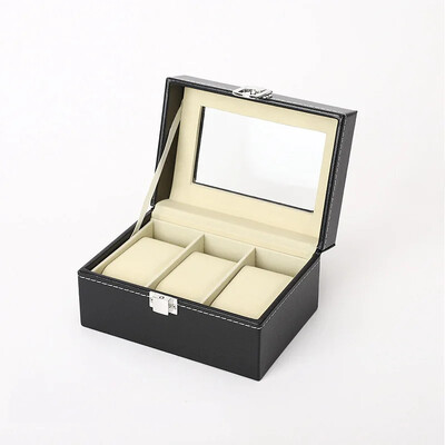 6 sloturi din piele PU afișaj pentru ceas de mână Suport pentru cutie pentru ceas de mână Organizator pentru cutie de depozitare Suport pentru ceas negru Cutie de afișare