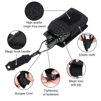 TOPTACPRO Tactical Mini Radio Pouch Molle Walkie-talkie Interphone Pouch Duty Tactical Molle Tool Pouch 8524