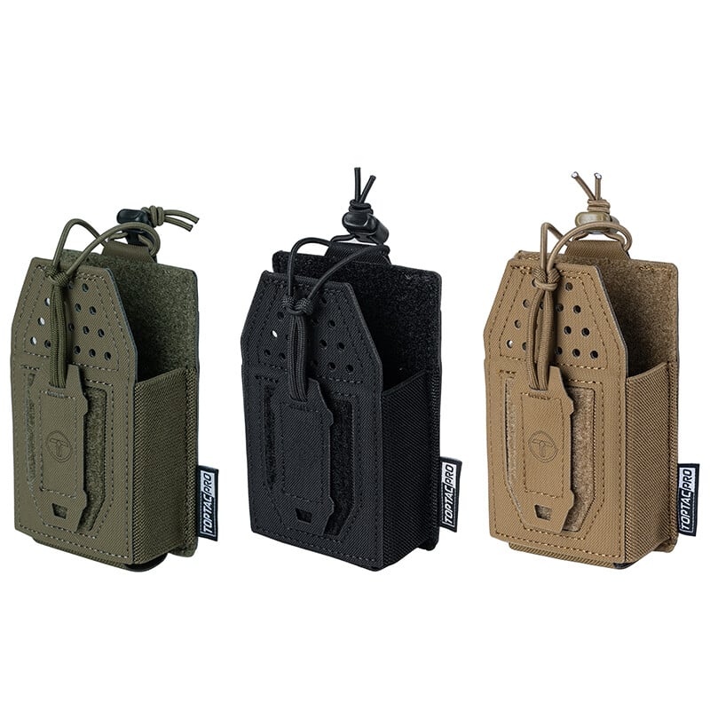 TOPTACPRO Tactical Mini Radio Pouch Molle Racija Interphone Pouch Duty Tactical Molle Tool Pouch 8524