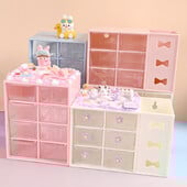 Ins Desktop Six House Grid Desktop Popular Storage Box Tip ladice Storage Box Cosmetics Storage Cream Glue Diy Storage Box