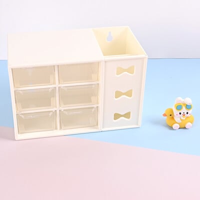 Ins Desktop Six House Grid Desktop Popular Storage Box Tip ladice Storage Box Cosmetics Storage Cream Glue Diy Storage Box