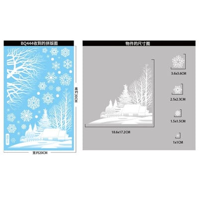 Karácsonyi téli falmatricák hópehely fa ága kolibri ablak üveg matrica boldog karácsonyt dekoráció boldog új évet 2025