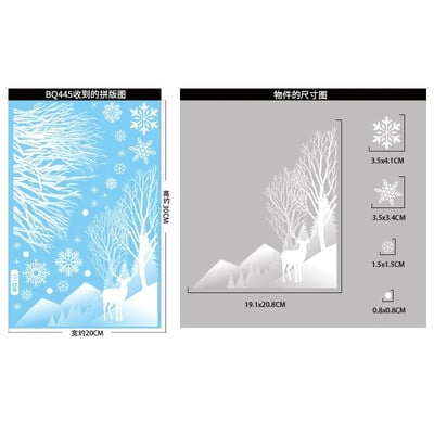 Karácsonyi téli falmatricák hópehely fa ága kolibri ablak üveg matrica boldog karácsonyt dekoráció boldog új évet 2025