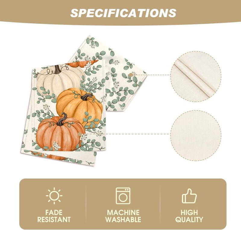 Dovleci portocalii de Halloween, frunze de eucalipt, toamna